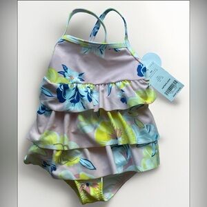NWT Carter’s Two Piece 12 Month Old Floral Print Spaghetti Strap Bathing Suit